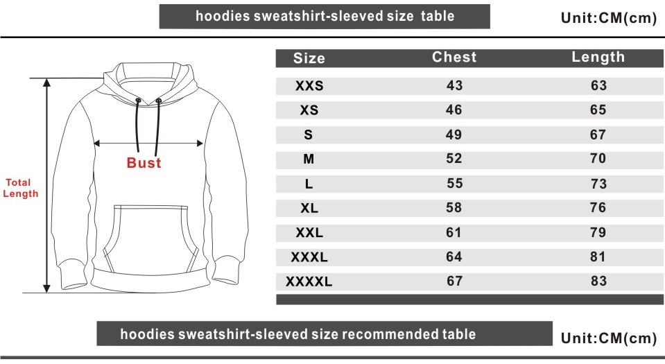 Hoodie-Size-Chart